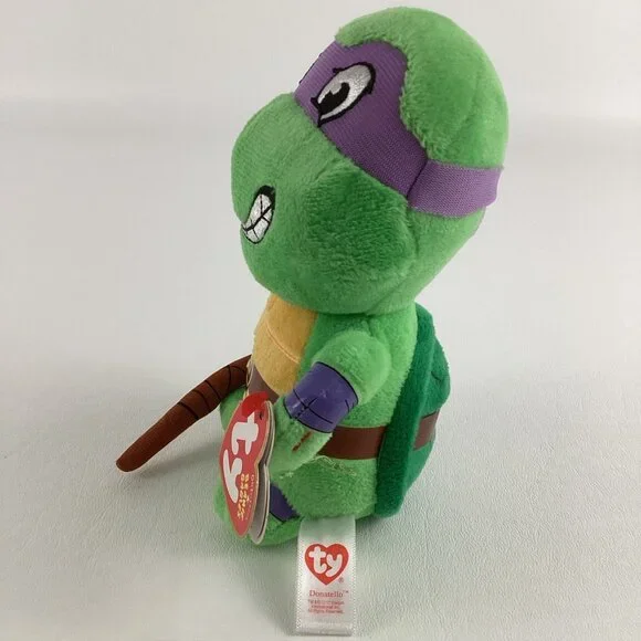 Ty Teenage Mutant Ninja Turtles Donatello 6" Plush Stuffed Donnie 2017 with Tags - Picture 2 of 6